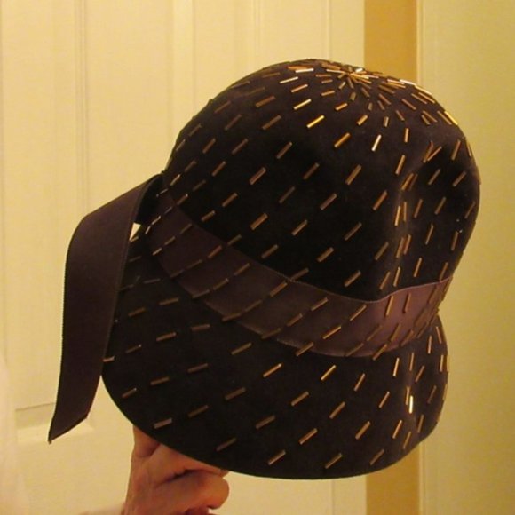 Jean Arlett di Firenze Green Velvet Vintage Hat